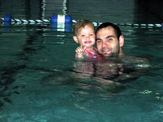 swimming with dad